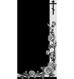 Гравировка на памятник В-31 с крестом и розами