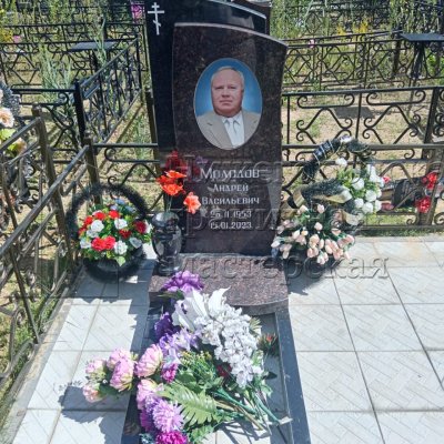 Установка комбинированного гранитного памятника №04-3