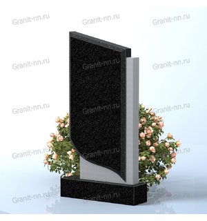 Вертикальный памятник из гранита (белое черное)