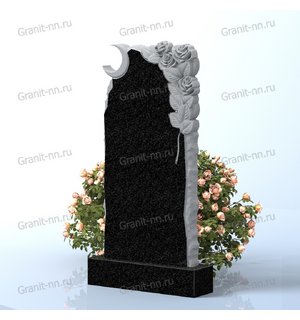 Вертикальный памятник из гранита (Розы и мечеть)