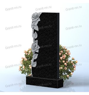 Вертикальный памятник из гранита (Розы)