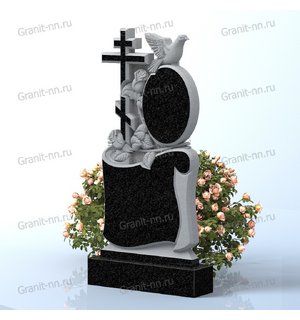 Вертикальный памятник из гранита (Голос из тишины)