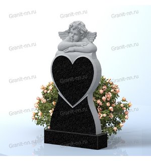 Вертикальный памятник из гранита (Ангел наш, лети высоко)