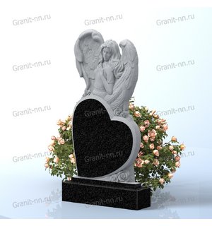 Вертикальный памятник из гранита (Сердце Ангела)