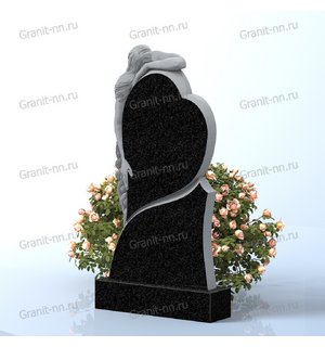Вертикальный памятник из гранита (Плачущая дива с сердцем)